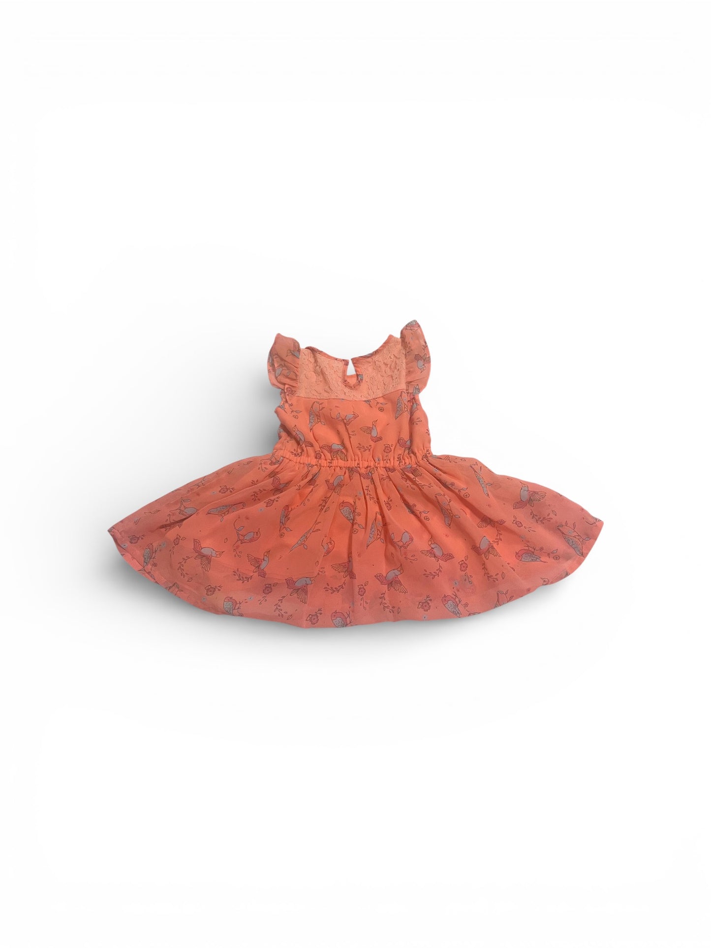 Coral Pink Party Dress - Size 3-4 - Pre-Loved